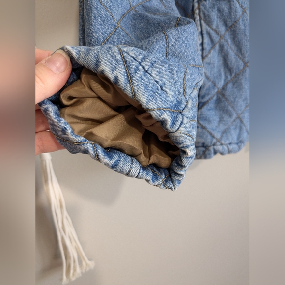 Lauren Jean Company Quilted Denim Flannel Plaid Lined Jean Jacket S - Picture 8 of 11